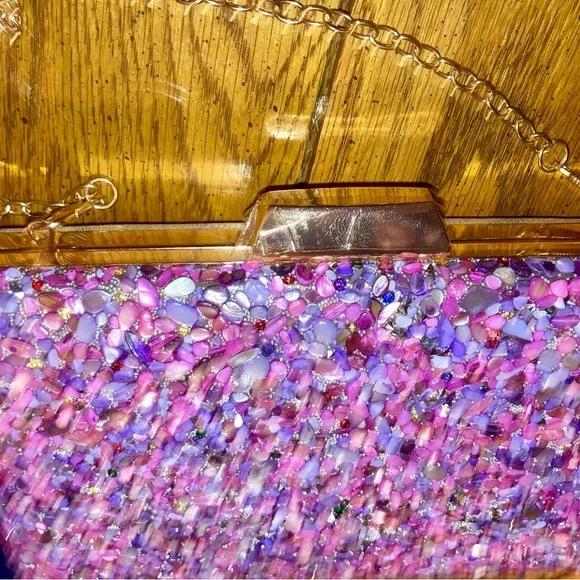 Embellished Crossbody/Clutch NWOT Purples, Pink and Rhinestones - - Picture 2 of 16